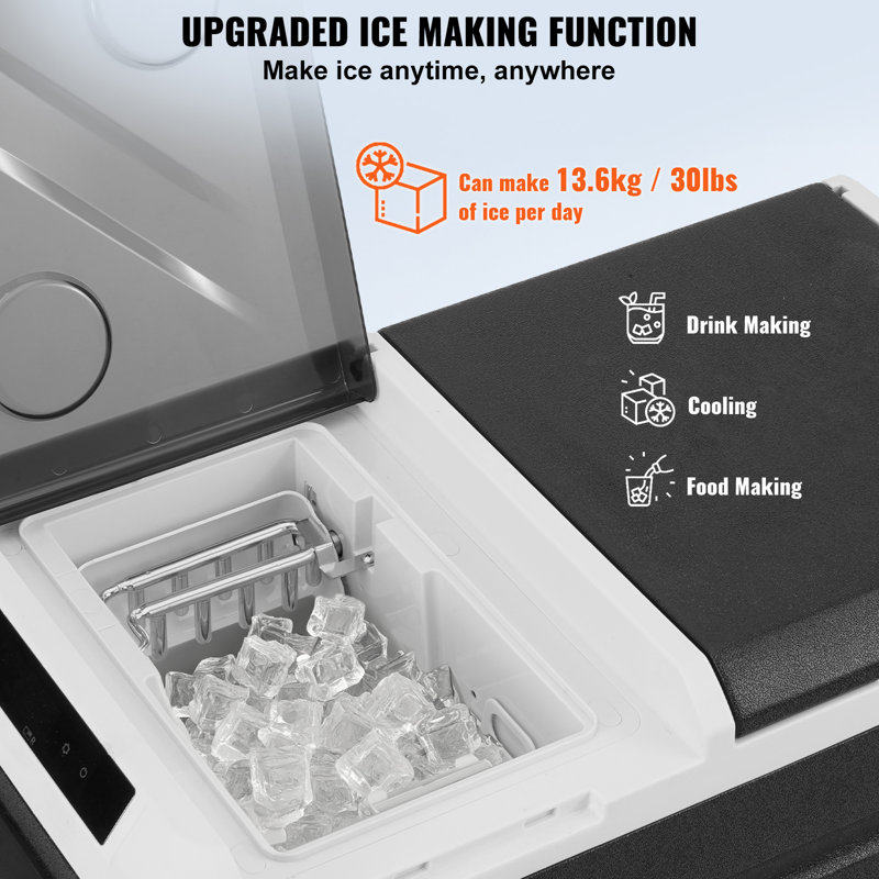 VEVOR 38QT Dual Zone Portable Car Refrigerator Freezer with Ice Maker