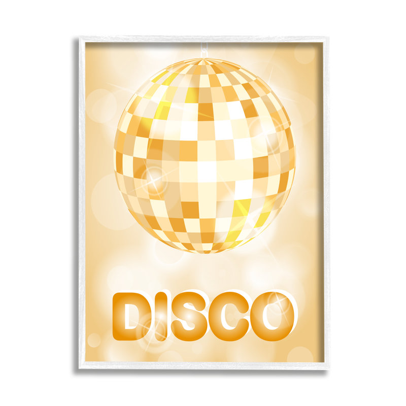 «Retro Glam Disco Ball» encadré sur bois par Martina Pavlova, impression, L 14 po x H 11 po