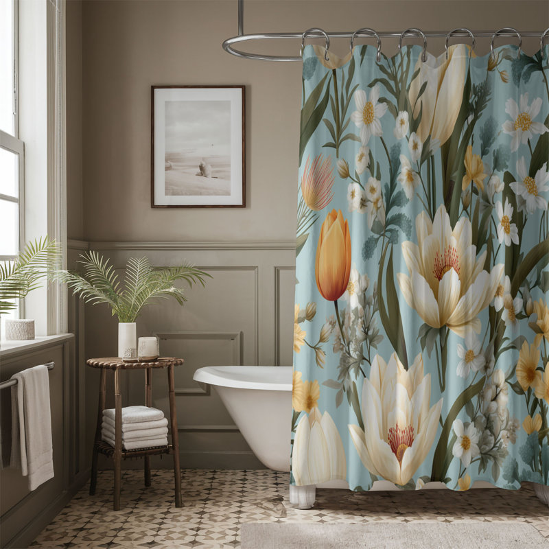 Rideau de douche 1 pièce Pâques Bloom, H 74 po x l 71 po