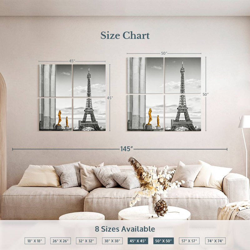 Lilie Eiffel Tower View, 50'' H x 50'' W