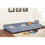Lit superposé double au-dessus gris au design transitionnel, attaché, structure à joint verrouillable, lit gigogne, structure en bois massif, 13 pièces Lattes, style de chambre à coucher, rails, lit gigogne inclus, pièce principale,