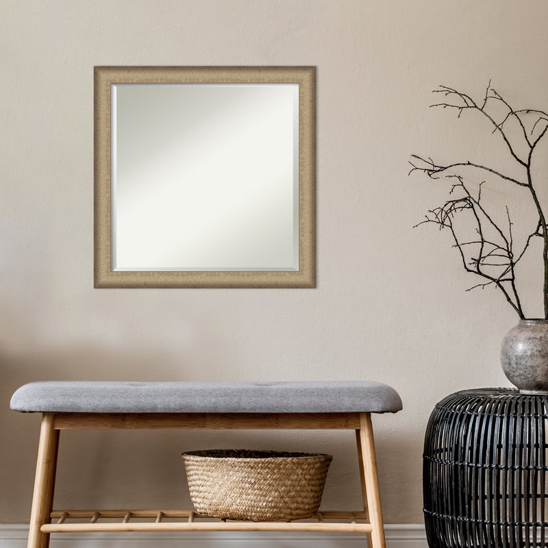 Miroir d'appoint mural en plastique Jonnie, Brun, 23 po x 23 po