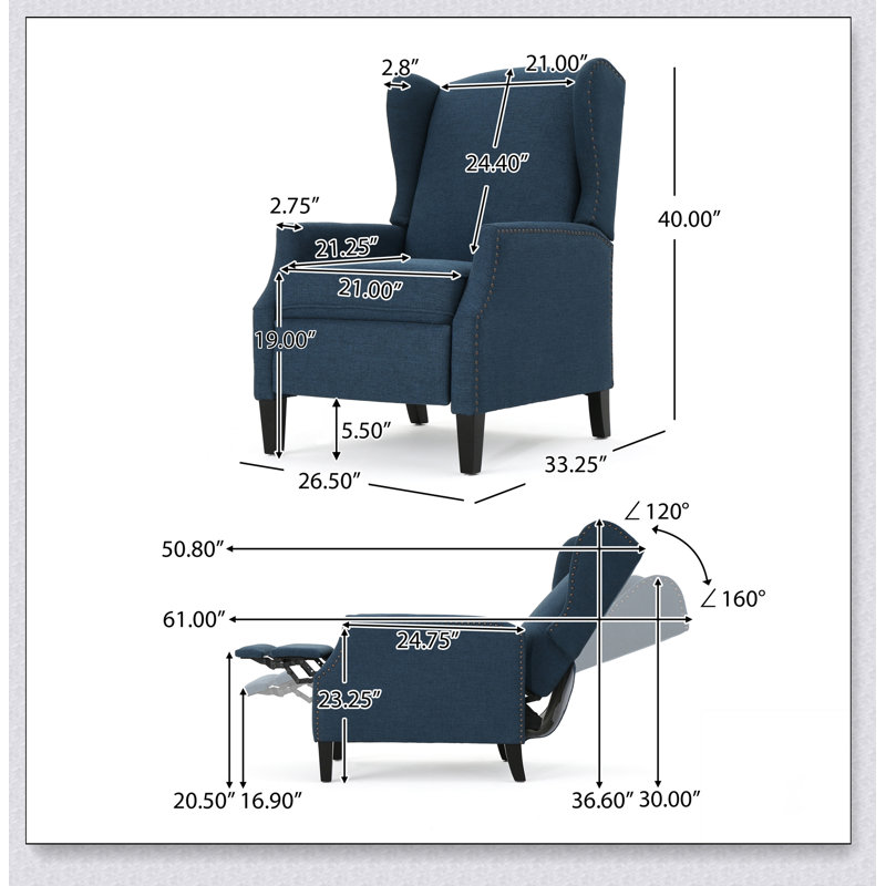 RECLINER Recliner Innovation: Modern design, unlimited comfort, powerful and elegant, Navy Blue