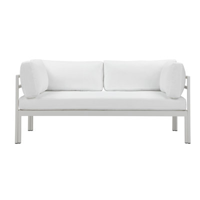 Pangea Home Novae 65" Aluminum Outdoor Patio Sofa with Quick-Dry Cushions – Modern Weather-Resistant Sofa with Rust-Free Frame & Easy Assembly by Joss & Main