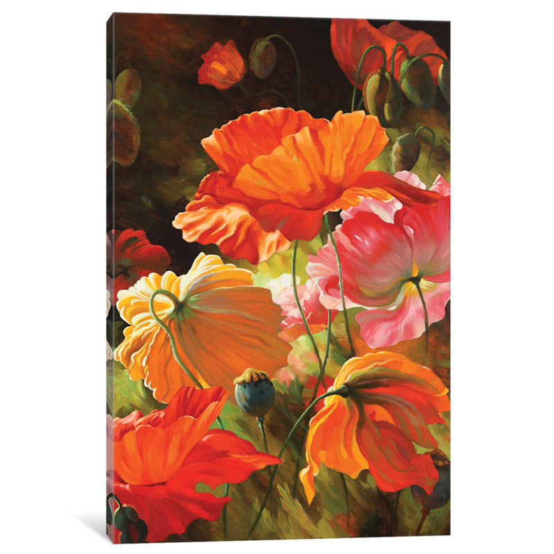 « printemps fleurs »-impression sur toile tendue, H 8 po x l 12 po x P 0,75 po