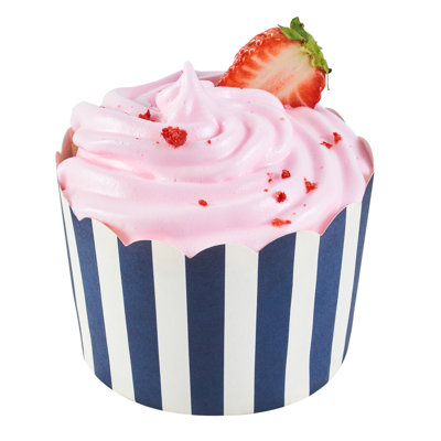 Restaurantware-Panificio 10 Ounce Cupcake Wrappers, 200 Scalloped Baking Cups - Oven-Ready, Greaseproof, Blue Striped Paper Cupcake Liners, Disposable, For Birthdays, Baby Showers, Or Weddings