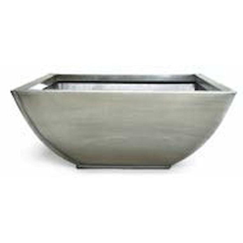 Pot à fleurs en métal Goshorn, H 11 po x l 12,5 po x P 12,5 po, Argenté titane