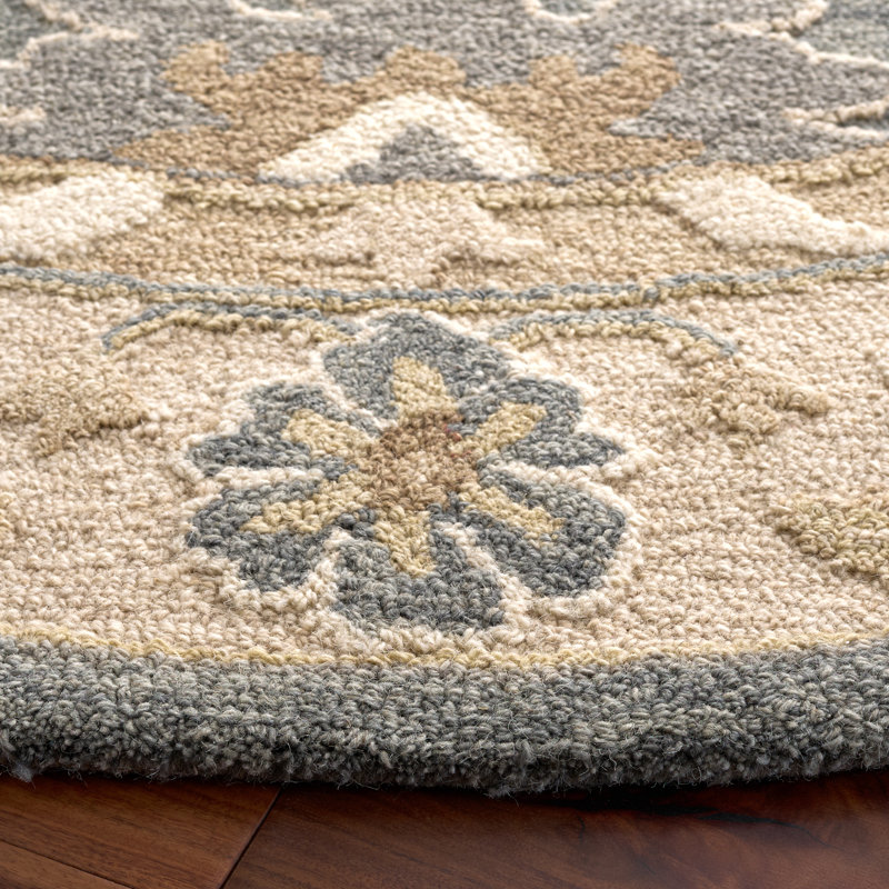 Ebony Hand Tufted Wool;Cotton Oriental Indoor Rug, 6'-0" x 6'-0" Round