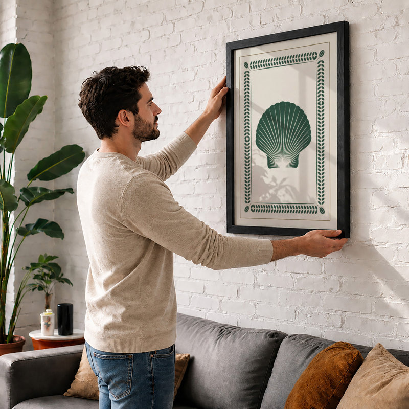 Scallop Shell Study Botanical - Framed Print, Unframed, A4 - 29.7 x 21.0 cm