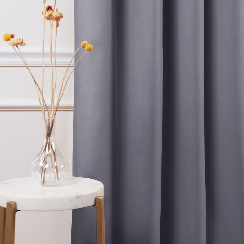 Gray Polyester Blackout Grommet Window Panels, 52" x 72"