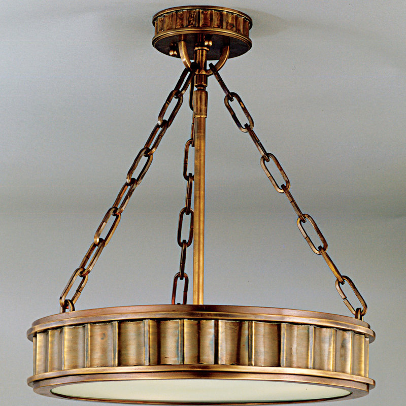 Middlebury 3-Light Pendant, Aged Brass, 16.25"