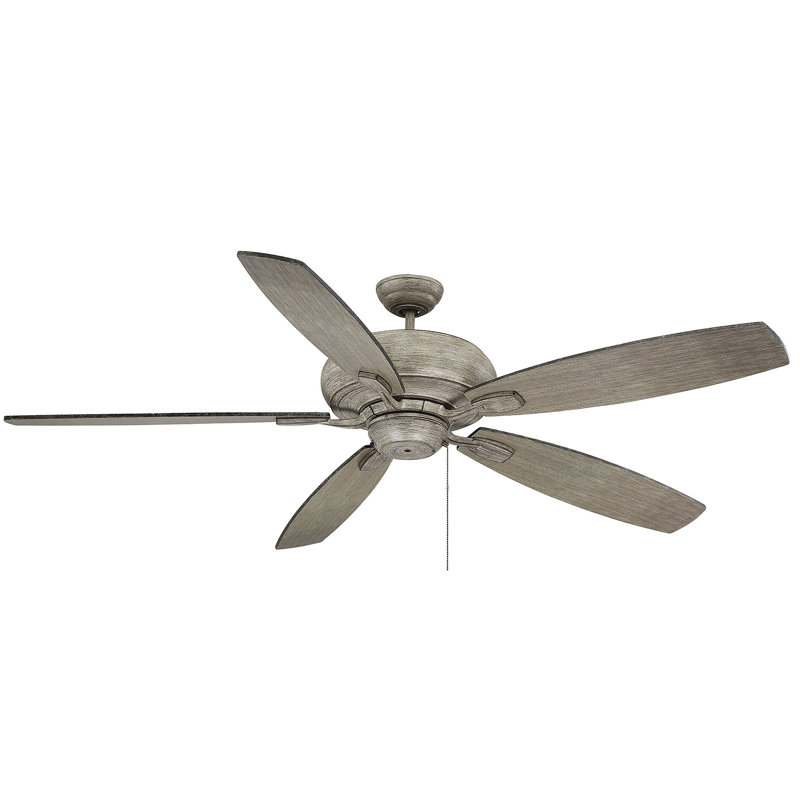 Ventilateur de plafond standard à 5 pales de 68 po avec chaînette Wyman, Bois vieilli