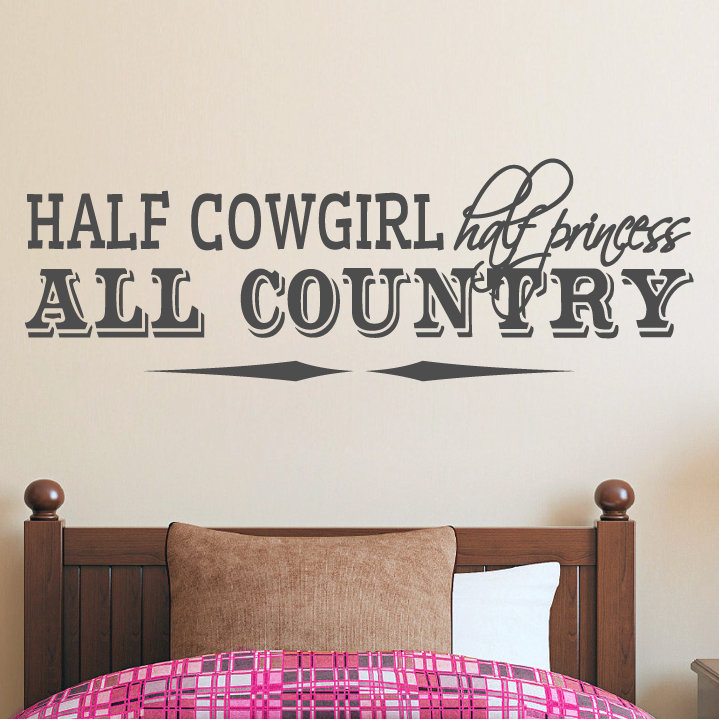 Décalcomanie murale semi cowgirl, Gris foncé
