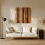 Lin horizontal rayé, art mural brun en métal brun-2050276174