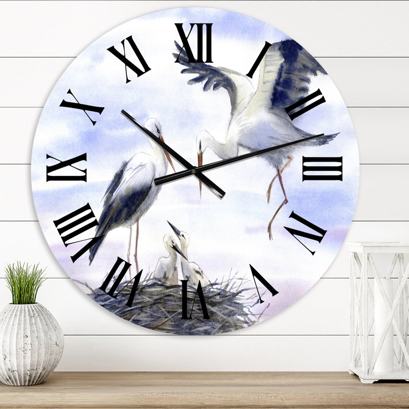 Storks In The Nest - Horloge murale de ferme, Petit