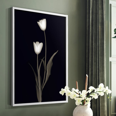 Tulipe Pose II, reproduction encadrée - bois massif