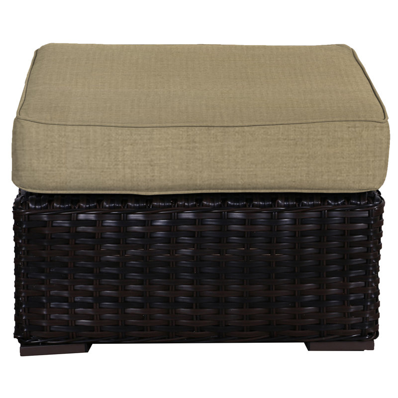 Repose-pieds d'extérieur avec coussin Sireci, Laiton
