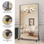 Miroir surdimensionné 67 po x 40 po, miroir carré noir avec roulettes, cadre en métal, haute qualité