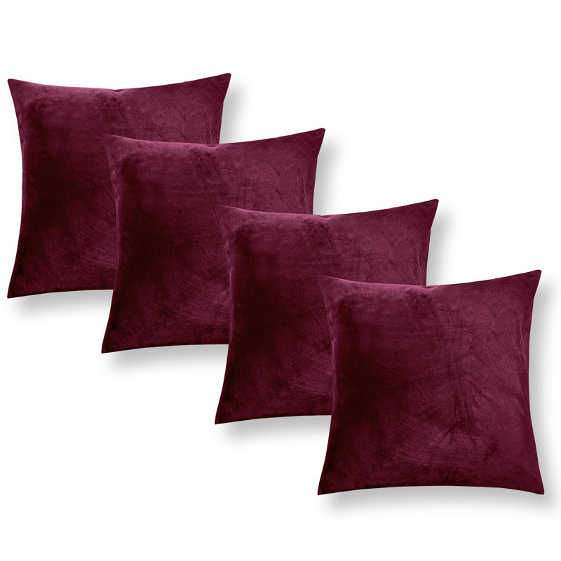 Apex Crushed Velvet Cushion Cover Set, Burgundy