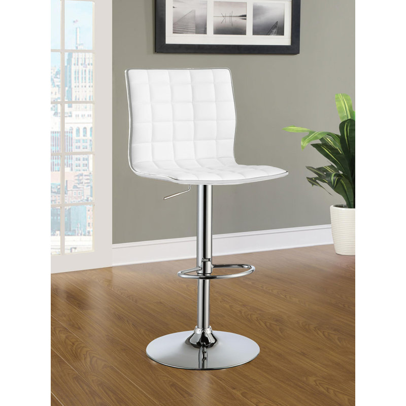 Tabouret de bar rembourré réglable blanc (ensemble de 2)