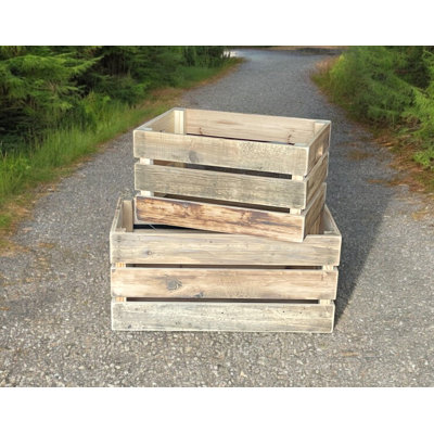 Ensemble de caisses de rangement en bois récupéré Nature's Market