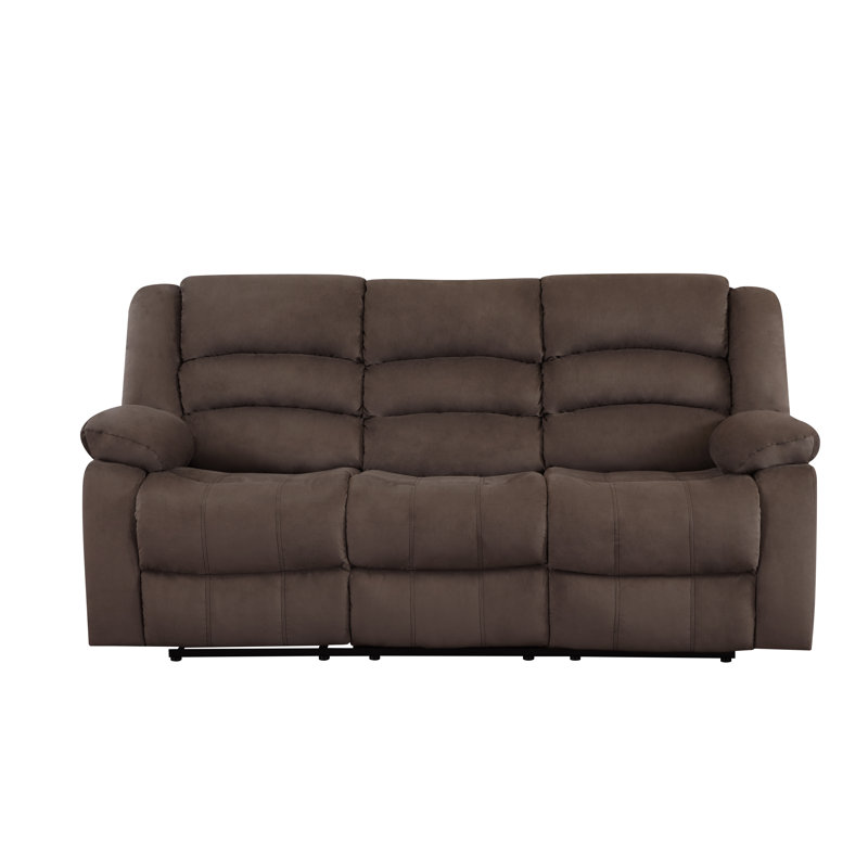 Aum Upholstered 81'' Reclining Sofa, Brown, 40" H x 81" W x 35" D