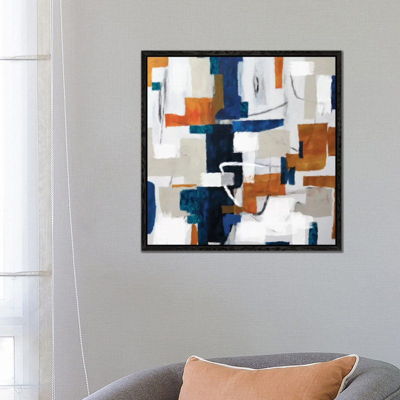Alegra VII by Radiana Christova - Painting on Canvas, Black Framed, 66.04 cm H x 66.04 cm W