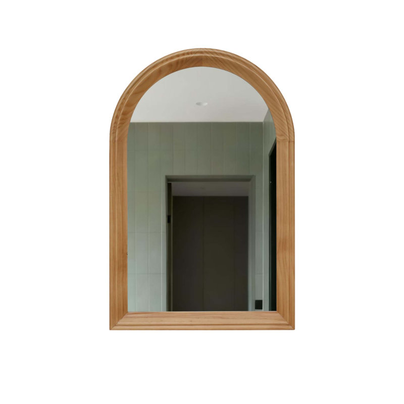 Arched Wood Framed Wall Mirror