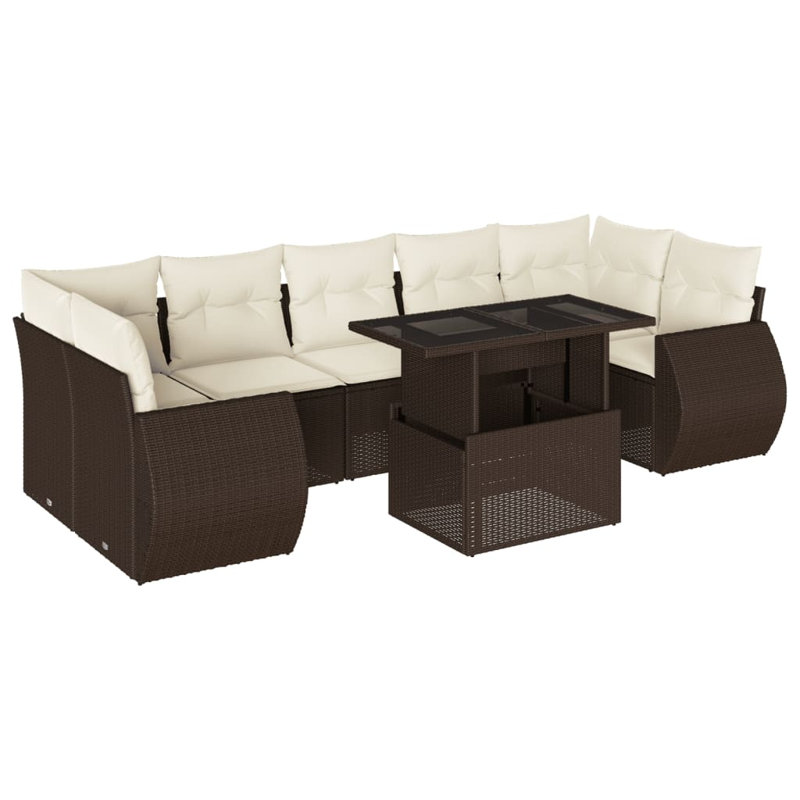 Ensemble de canapé de jardin Vidaxl PE rotin modulaire, réglable