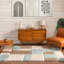 Tapis bleu / brun / crème en polypropylène à poils longs Katy-Joanne-817743434