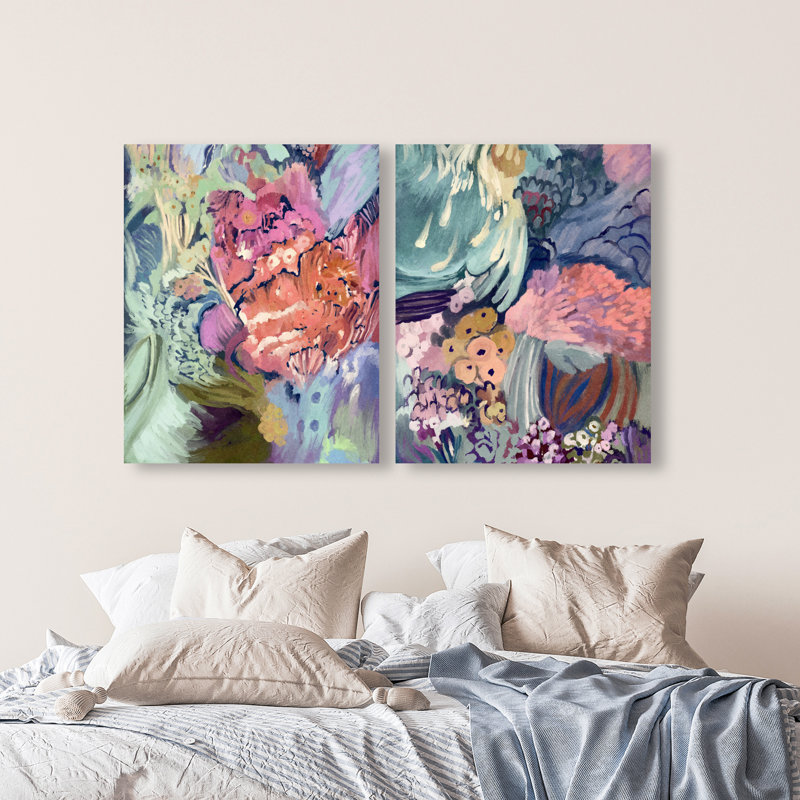 Abstract Botanicals Set Set by Oliver Gal, 72"H x 60"W, Gallery Wrapped