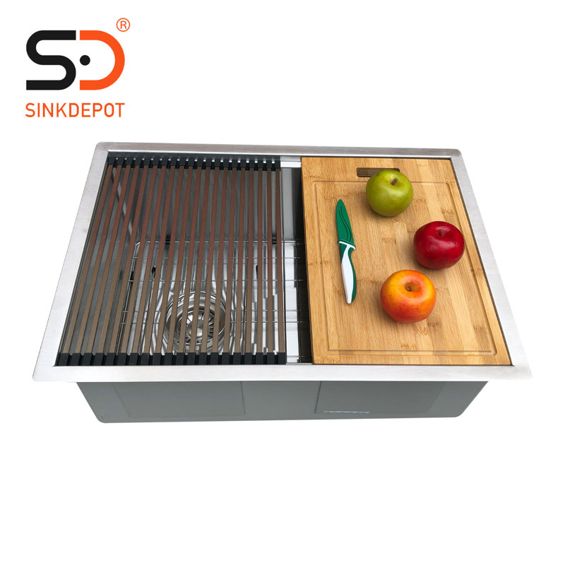 Évier de cuisine encastrable L 27 po x l 19 po avec accessoires