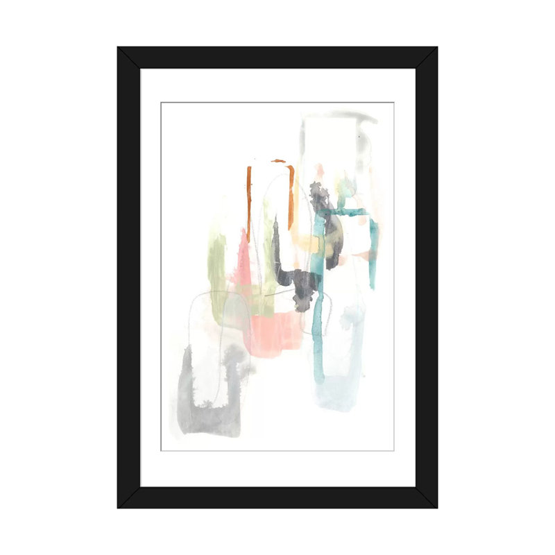 « pastel windows ii », reproduction sur toile, H 24 po x l 16 po x P 1 po, Papier d'art encadré noir, Blanc