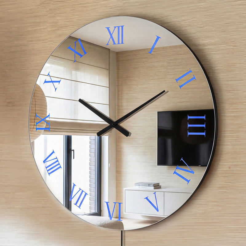 Jeni Round Mirrored Wall Clock With RGB Backlight