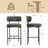 26.8'' Modern Bar Stools With Cuved Back, Upholstered Chenille Counter Height Bar Chairs With Metal Frame-123423192