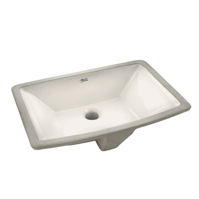 Lavabo de salle de bain rectangulaire encastré en porcelaine vitreuse givrée avec trop-plein Townsend