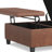 Ellis 36"W Upholstered Vegan Leather Modern Square Coffee Table Storage Ottoman with Split Lift-Top-480382376