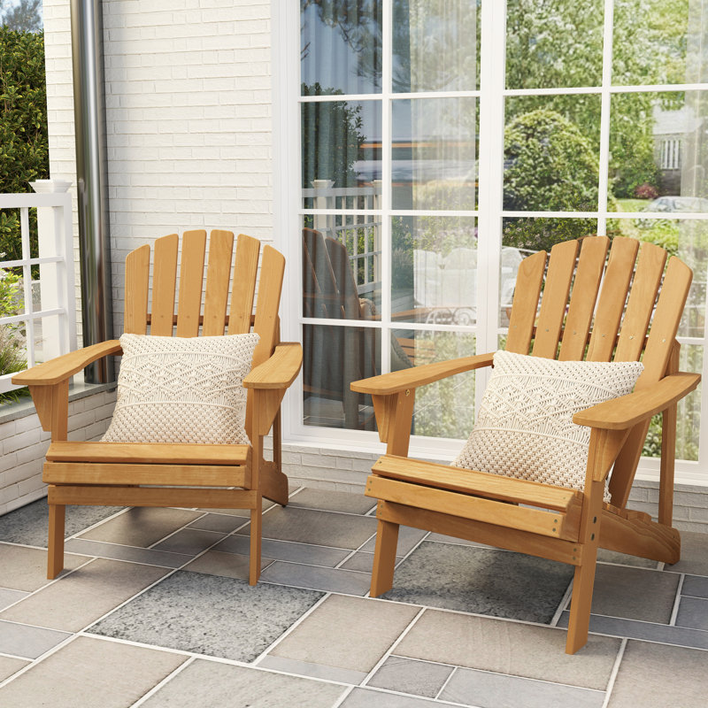 Chaise Adirondack d'extérieur en bois pour patio, Bleu clair