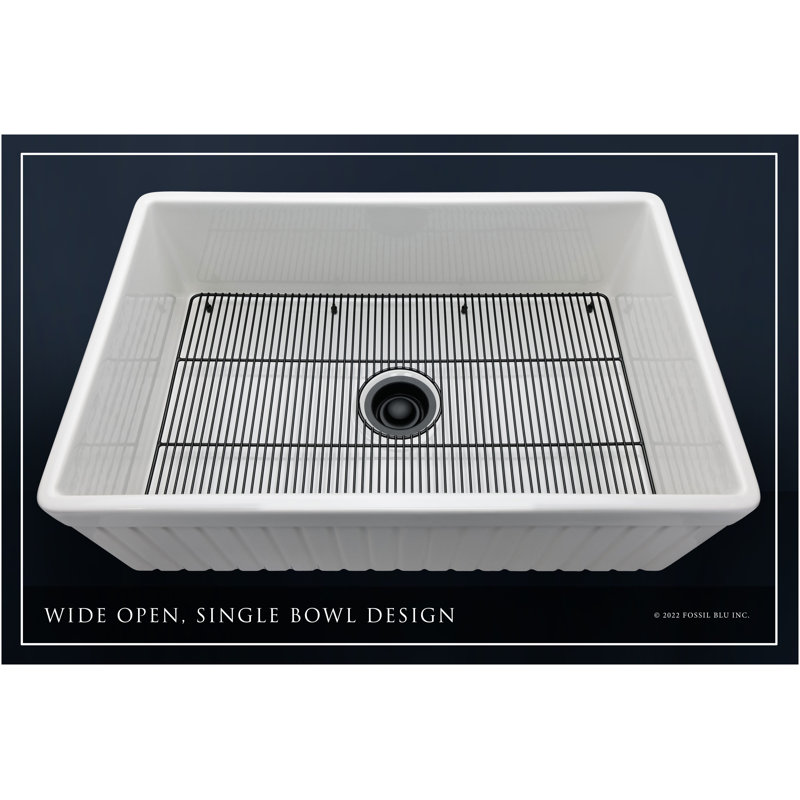 Luxury Solid Fireclay Farmhouse Sink, Matte Black Accessories