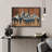 Western Wood Effect Landscape Mountain Range Nature Forest Rustic Cabin Office Pictures Framed Canvas Print Wall Art-73333614-73333613