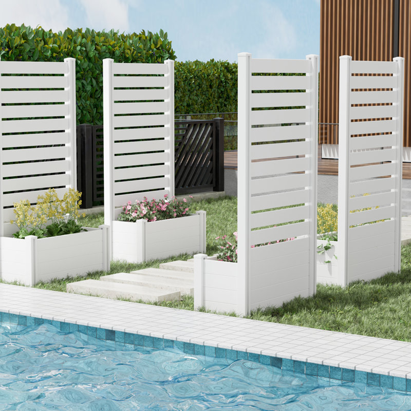Boîte à fleurs surélevée en PVC avec écran d'intimité - Boîtes de fenêtre d'extérieur polyvalentes pour jardins