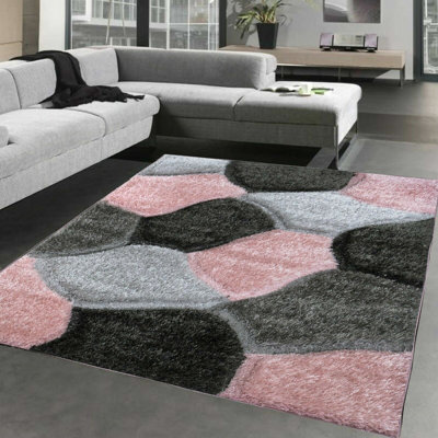 Finie Geometric Shag Area Rug