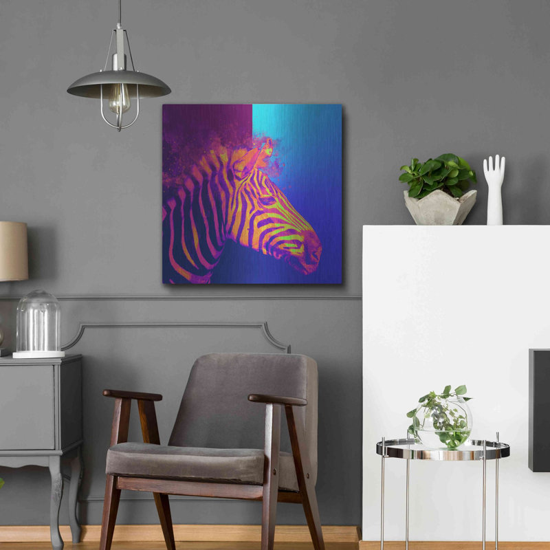 «Zebra Crush», art mural en métal, H 24 po x l 24 po