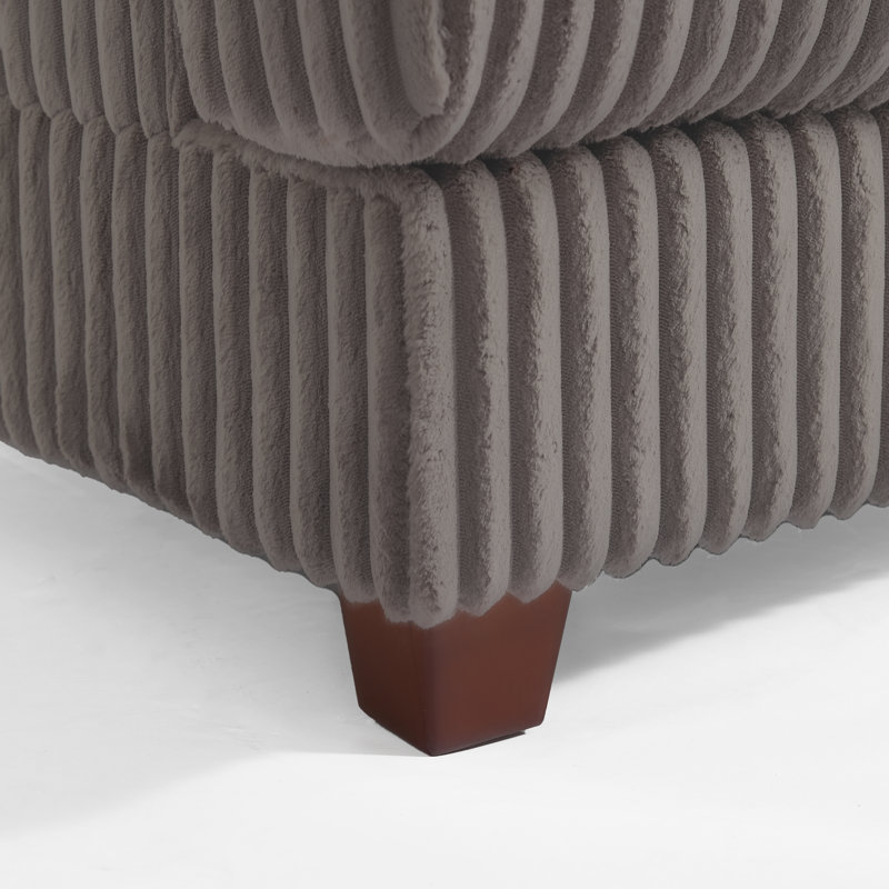 Ermia Modern Upholstered Faux Fur Arm Accent Chair with Pillow, Dark Camel 