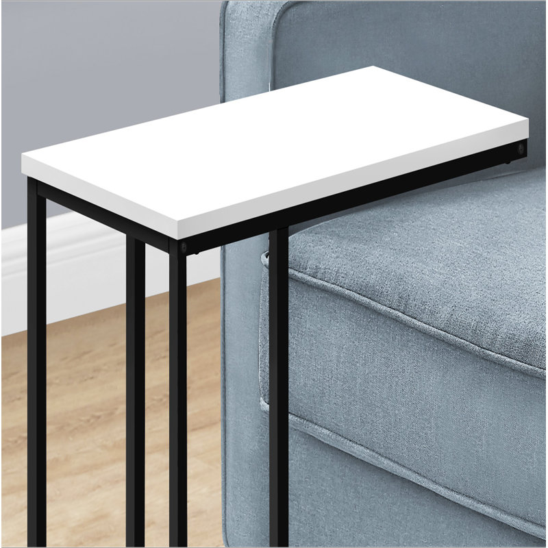 Table d'appoint, en forme de C, bout, côté, collation, salon, chambre à coucher, White