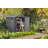 Keter Darwin  6x 8 ft. Durable Resin Outdoor Storage Shed With Floor and Double Doors for Garden Patio Furniture and Tools, Graphite