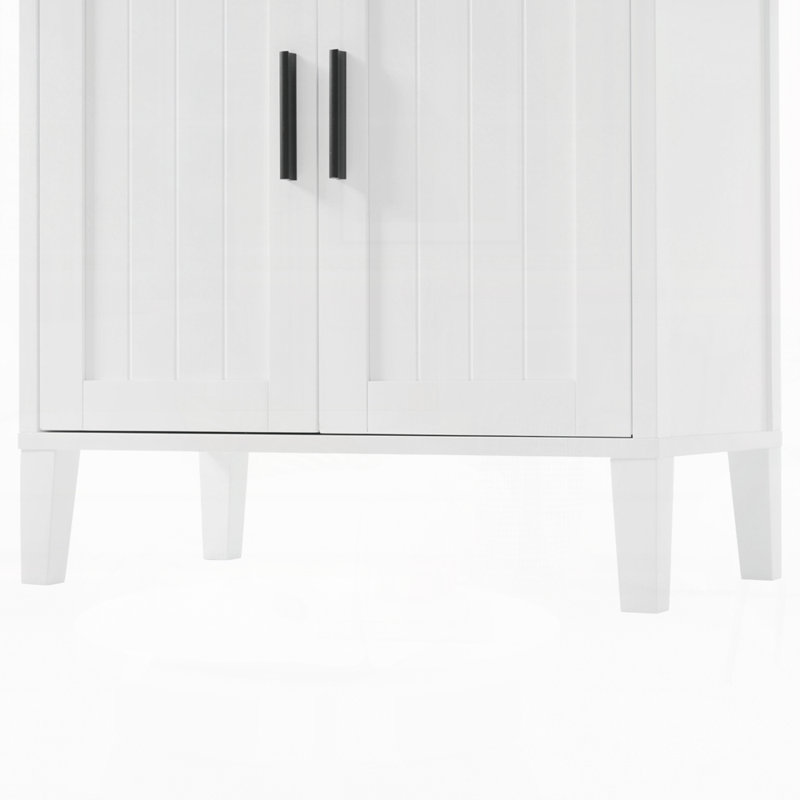 Grande armoire autoportante de 70,9 po de hauteur avec tiroir, 2 armoires, 4 portes à fermeture douce, 2 tablettes réglables