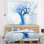 Tapisserie d’arbre abstract blue mystic psychédélique-28495229