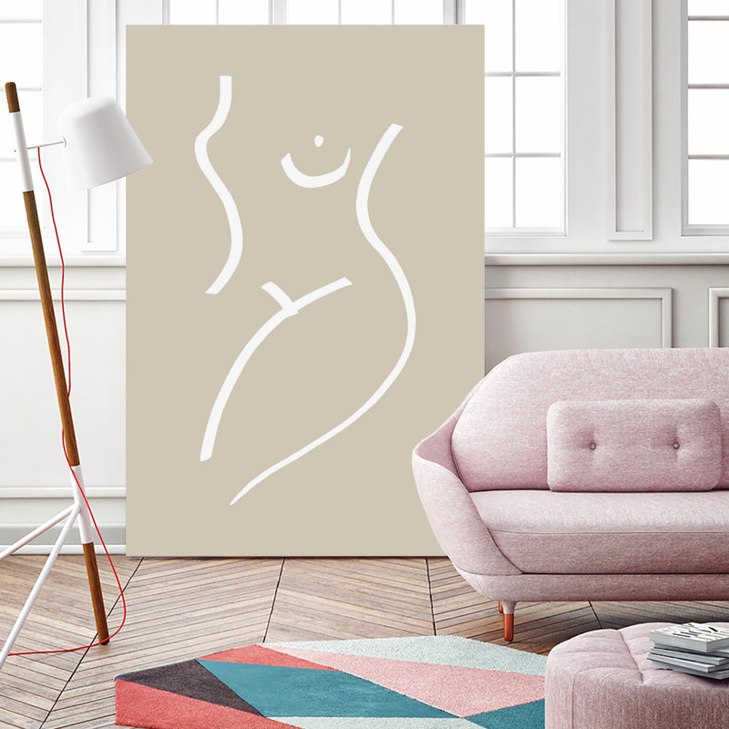 «Body S croquis sable sur toile» par pictufy, H 72 po x l 72 po x P 1,5 po