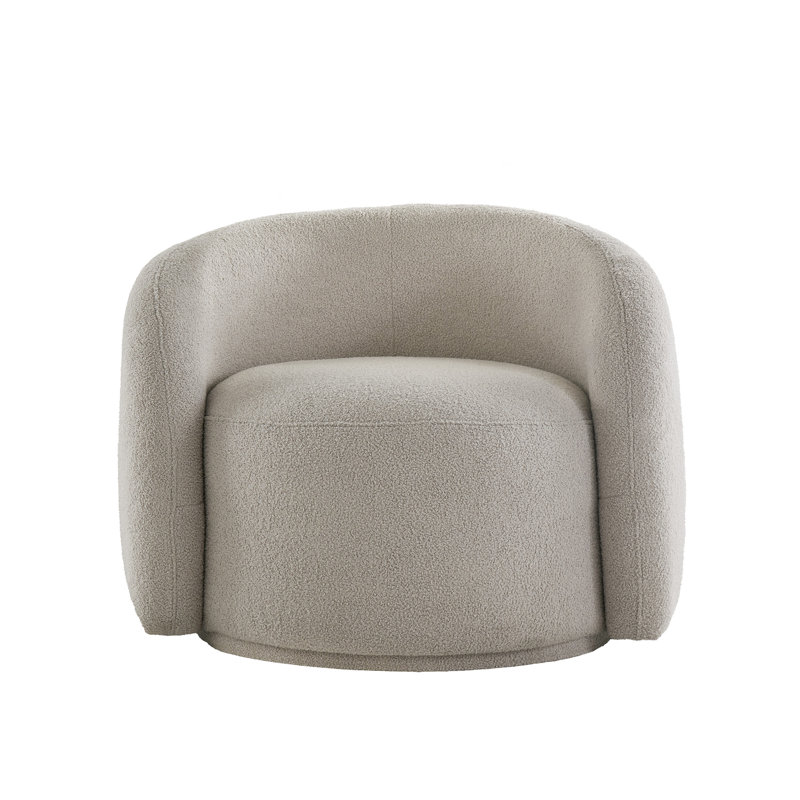 Chaise d'appoint Doniphan Modern Boucle, Tissu gris